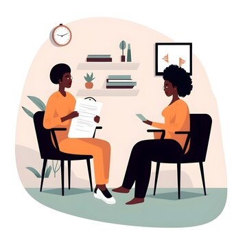 Consulting, Medical And Doctor With Black Woman In Hospital For Checklist, Examination And Therapy. Appointment, Interview And Help With Healthcare Worker Listening To Patient For Physician Checkup