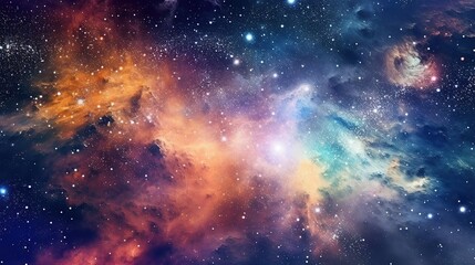 Obraz na płótnie Canvas 3d abstract space sky with stars and nebula Background Generative AI