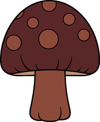 Cute Mushroom cartoon. Fungus clipart vector illustration