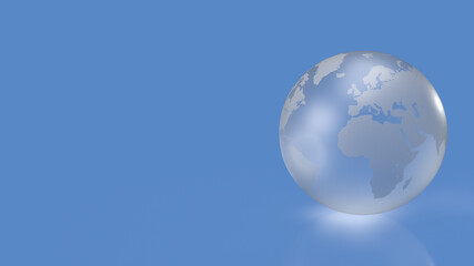 Fototapeta na wymiar The world crystal Ball on blue background 3d rendering