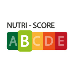 Nutri Score official label. B score. Vector illustration.