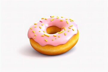 sugar icing donut 3d object background