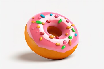 sugar icing donut 3d object background