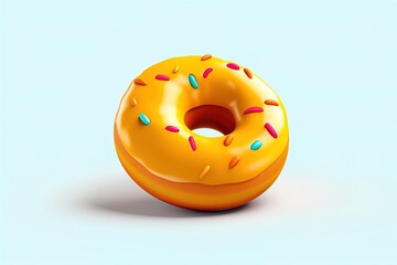 sugar icing donut 3d object background