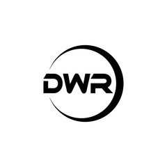 DWR letter logo design with white background in illustrator, cube logo, vector logo, modern alphabet font overlap style. calligraphy designs for logo, Poster, Invitation, etc.