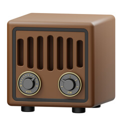 Fototapeta premium Radio Retro Electronics 3D Icon