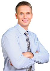 Handsome Man with Arms Folded - Isolated