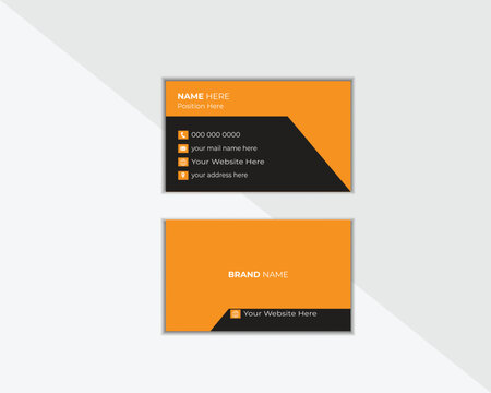 Business card design template, corporate style. Vector illustration, modern creative business card, minimalist