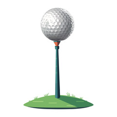 Golfer hitting ball off tee on green