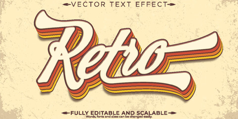 Retro text effect, editable vintage and cool text style