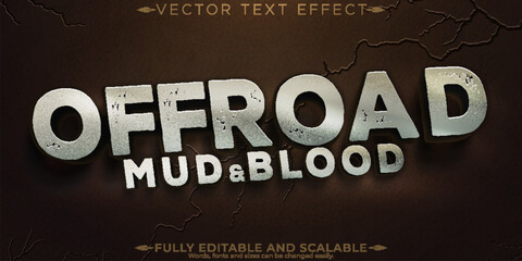 Editable text effect offroad, 3d dirty and adventure font style © QuillArtistry