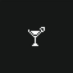this is beverage icon 1 bit style in pixel art with white color black background ,this item good for presentations,stickers, icons, t shirt design,game asset,logo and your project.