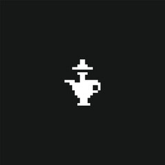 this is beverage icon 1 bit style in pixel art with white color black background ,this item good for presentations,stickers, icons, t shirt design,game asset,logo and your project.