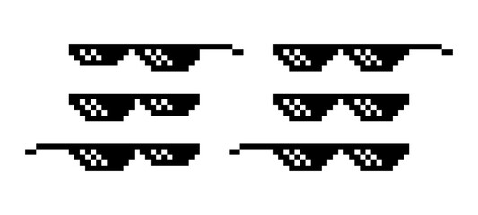 Sunglasses pixel art vector. Thug life glasses vector illustration.