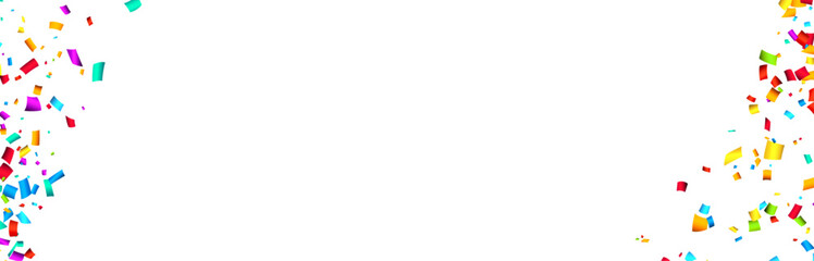 Obraz premium Colorful cut out ribbon confetti frame..