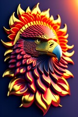 eagle, sun, roses, hyper detailed, ultra-sharp, octane render, 8 k, illustration, highly detailed, simple, smooth and clean vector, no jagged lines, vector art, smooth