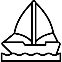 sail boat icons are often used in design, websites, or applications, banner, flyer to convey specific concepts related to vacations or tourism.