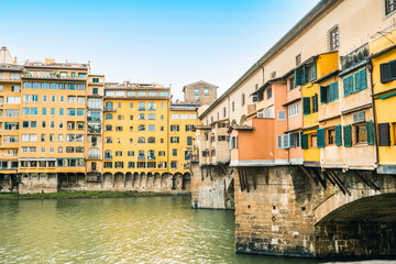 Fototapeta na wymiar Side view of the Ponte Vecchio in Florence, Italy.