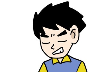 cute man cartoon on white background