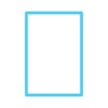 Blue Rectangle Neon Frame