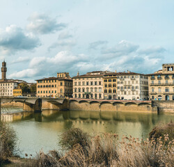 Fototapeta na wymiar View of Florence city and Arno River
