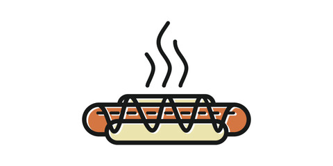 logo design minimalist hotdog icon vector illustration