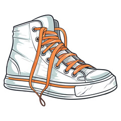 sports shoe undone, shoelace needs tying