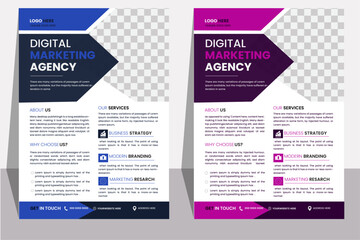 modern business flyer template, abstract business flyer and creative design, IT company flyer and editable vector template design
