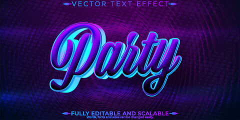 Music party text effect, editable disco club text style
