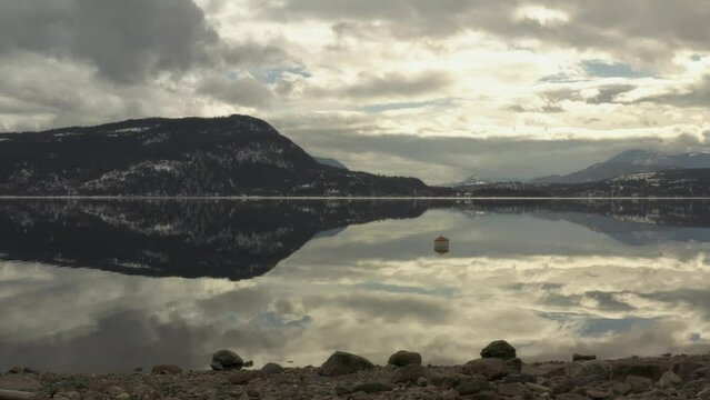 Nature's Tranquility: Aerial Views of Shuswap Lake's Pristine Beauty and Reflections