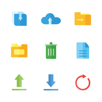 small set of flat icon colored media symbols to complete your design