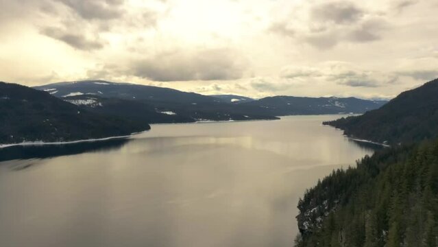 Serenade of Nature: Aerial Views of Shuswap Lake's Tranquil Setting