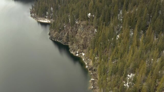 Nature's Majesty: Aerial Footage of Pristine Mountains and Tranquil Shuswap Lake
