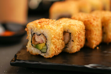 sushi rolls on a plate