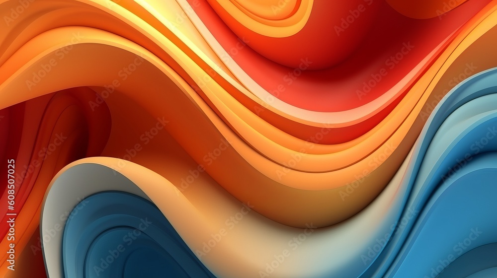 Poster a vibrant abstract background with flowing and curvy lines. generative ai