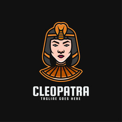 Vector Logo Illustration Cleopatra E- Sport and Sport Style.