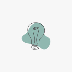 One line art idea light bulb