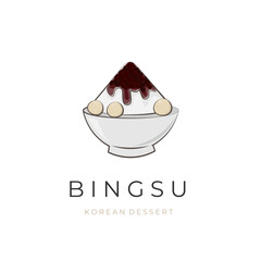 Korean Bingsu Cartoon Illustration Logo