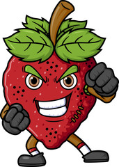 Strawberry cartoon character mascot design
