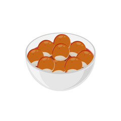 Japanese Dango Cake In A Bowl vector illustration logo