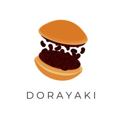 Dorayaki Japanese Pancake Illustration Logo With Red Bean Paste Filling