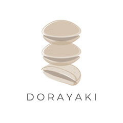 Dorayaki Japanese Cake Simple Cartoon Illustration Logo