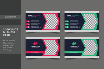 Corporate business card print template design