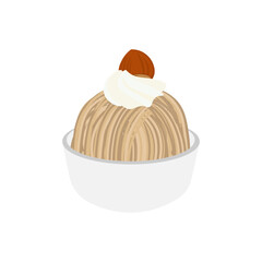 Delicious Mont Blanc Cake Dessert Illustration Logo