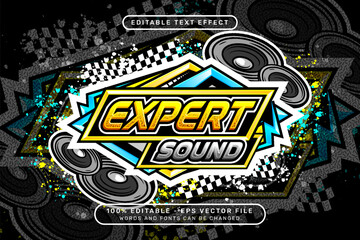 expert sound 3d text effect and editable text effect with colorful borders