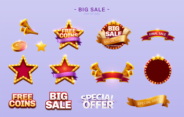 Big sale promo element set