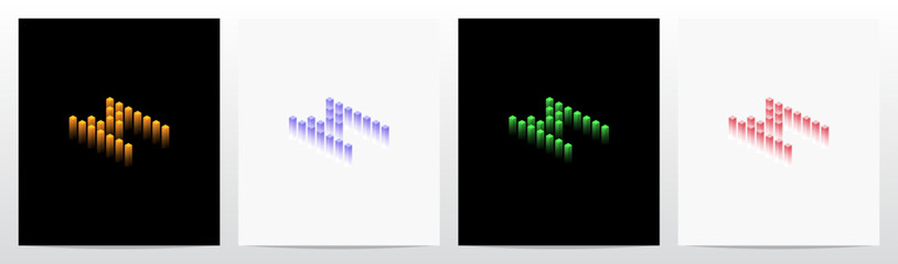 Bar Tower Letter Logo Design M