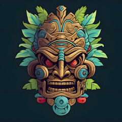 Obraz premium Mayan mask vector art 