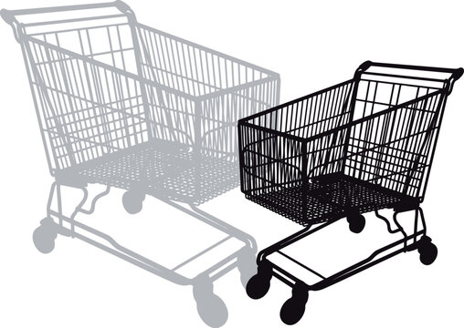 shopping cart silhouette, vector illustration