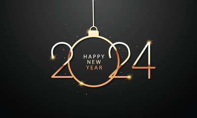2024 Happy New Year Background Design. Greeting Card, Banner, Poster. Vector Illustration..